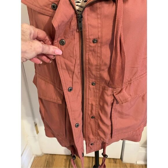 BKE Women's Large Withered Rose Pink Zip Snap Front Vest Jacket Utility Pockets - Picture 7 of 14
